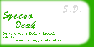szecso deak business card